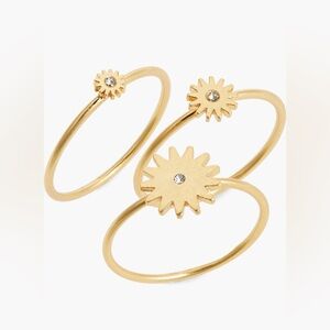 NWT Madewell My Three Suns Ring Set gold size 6